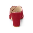thumbnail image 2 of BLISSFUL STEP Sandales pour Femmes à Talons Blocs à Brides Croisées Mules Sandales à Enfiler Rouge 7, 2 of 7