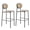Beige, variant on LeisureMod Euston Modern Wicker Bar Stool with Black Powder Coated Steel Frame and Footrest, Set of 2 (Beige)