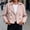 Pink, variant on IUYRTFE Women's Cropped Double Breasted Trench Jacket with Pockets Long Sleeve Lapel Collar Casual Short Coat