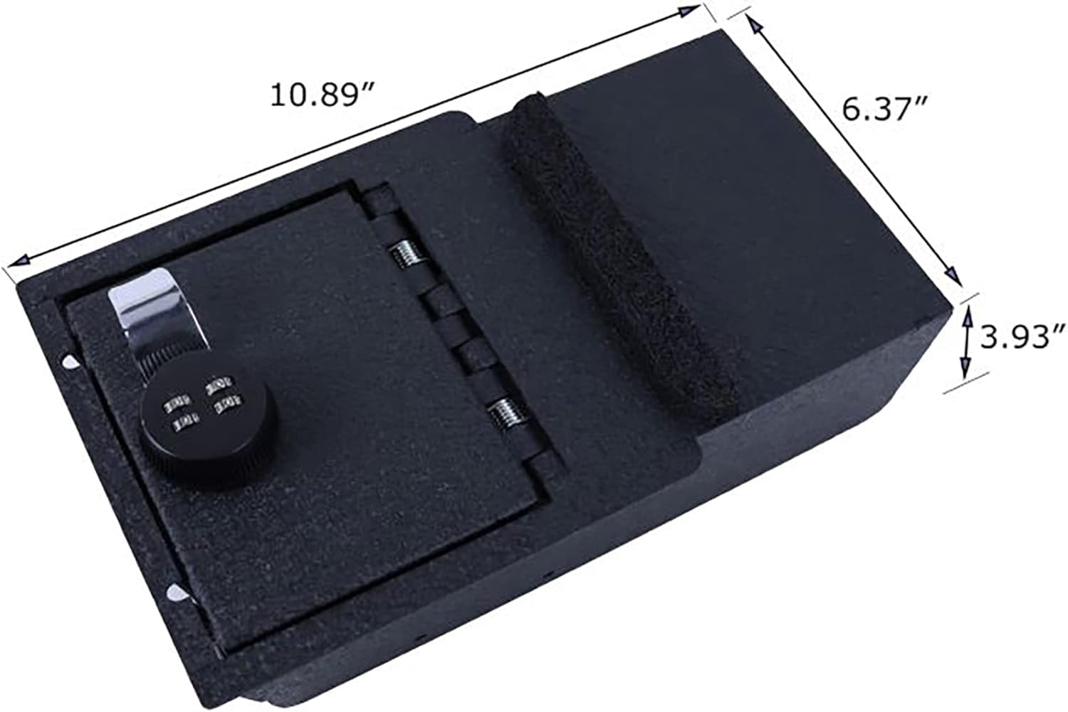 Black Horse Center Console Safe Security Lock Box, Black Gun Box Organizer, with 4 Digit Combination Resettable Lock Compatible with 2021-2023 Tesla Y|2021-2023 Tesla 3-ASTY01