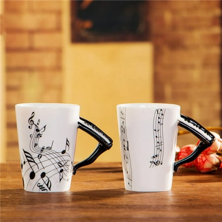 

novelty piano handle ceramic cup free spectrum coffee milk tea cup personality mug unique musical instrument gift cup