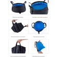thumbnail image 4 of Lavabo plegable, cubo plegable portátil de 12 l, ligero, impermeable, plegable, con bolsa de transporte para pintar, lavar botes, pintura azul oscuro, 4 of 5