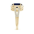 thumbnail image 3 of ANGARA Natural Oval 3.3 ct Blue Sapphire Split Shank Halo Ring in 14K Yellow Gold for Women (Size-10x8mm) | September Birthstone, Anniversary, Jewelry Gift for Women | Natural Blue Sapphire Ring, 3 of 8