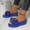 #0354-Blue, variant on Summer Slippers for Women, Open Toe Wedge Slides Flat Slides with Adjustable Bow, Cushioned Footbed for All Day Wear Gift