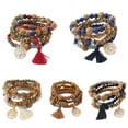 thumbnail image 4 of LISM Cute Wood Bead Bohemia Elastic Charms Bracelets & Bangles Wooden Beads Bracelet Multilayers Pulseras Women, 4 of 4