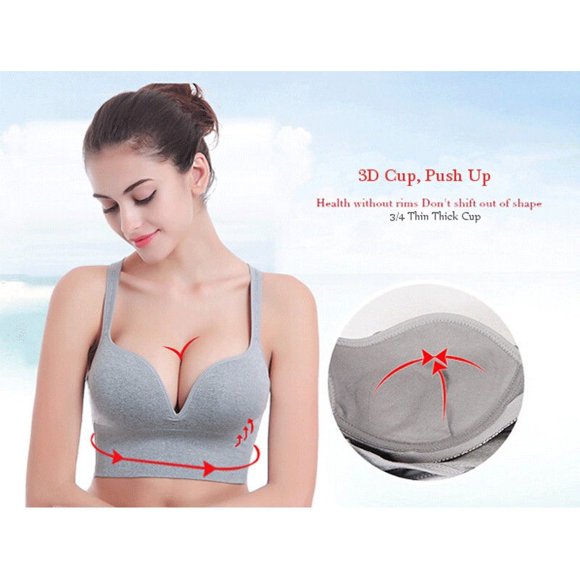 Women Seamless Super Boost Push Up Bra Padded Deep V Bralette Wireless Underwear