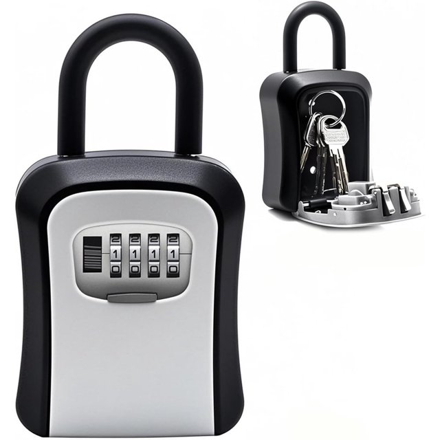 Key Lock Box Wall Mounted Combination Lock Box Key Storage Lock Box with Mounting Kit & -Proof Key Hider for Outdoor & Indoor
