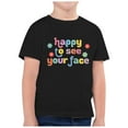 thumbnail image 1 of Chemises Filles Saison de Rentrée Scolaire Imprimé Col Rond Manches Courtes Hauts, T-Shirts Noirs 3 Ans-4 Ans, 1 of 4