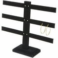 thumbnail image 2 of Plymor Black Velvet Triple T-Bar, Twelve Pair Earring Display Stand, 10.25" W x 8.5" H, 2 of 2