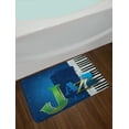thumbnail image 2 of Jazz Music Bath Mat, Abstract Cracked Jazz Music Background with Piano Keys Music Themed Print, Non-Slip Plush Mat Bathroom Kitchen Laundry Room Decor, 29.5 X 17.5 Inches, Navy Green White, Ambesonne, 2 of 2