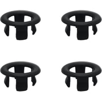 4-Pack Bathroom Basin Sink Round Hole Trim Overflow Cover Rings Hole Insert in Cap Hollow Ring Triangle for Hole Diameter Replacement Ceramic Pots for Home,Sink,Bathroom,Kitchen (black)