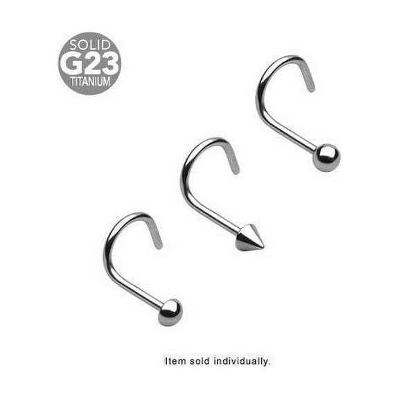BodyJewelryOnline 20G 18G Nose Screw Rings Titanium Ball Dome Spike 2mm Bead Jewelry Men Women
