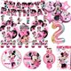 thumbnail image 2 of Decoración de fiesta de Minnie Mouse, vajilla desechable, plato de taza de Minnie, globo para niñas, baño de bebé, suministros de fiesta de cumpleaños, 2 of 4