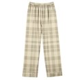 thumbnail image 5 of ITSAME 2-Piece Pajama Sets for Womens, Plaid Buttons Notch Collar Tops Stretch Pants Casual Loungewear Beige L, 5 of 5