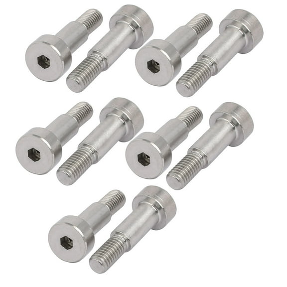 Unique Bargains 10pcs Hex Socket Shoulder Bolt 6mm Shoulder Dia 12mm Shoulder Length M5 Thread