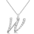 thumbnail image 1 of Personalized Diamond Script Letter Initial Necklace in 14k White Gold, 1 of 2