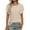 Beige, variant on Women's Summer Floral Cutout Ruffle Sleeve T-Shirt Casual Loose Fit Blouse Top Comfortable Lightweight Fashion Tee
