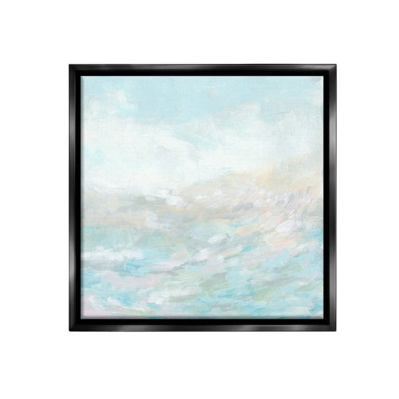 Stupell Industries Nautical Abstract Seascape Abstract Painting Black Floater Framed Canvas Art Print Wall Art, 18 x 18