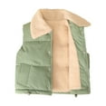 thumbnail image 6 of GYRATEDREAM Toddler Boys Girls Puffer Cotton Vest Lightweight Sleeveless Button Jackets Winter Fall Vests Quilted Coat for 1-2Y Yellow, 6 of 9