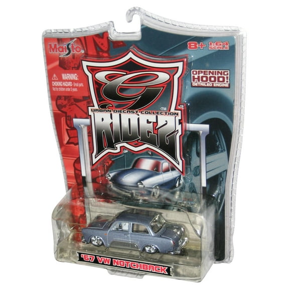 Maisto Urban Diecast Collection Ridez (2006) Blue '67 VW Notchback Toy Car w/ Opening Hood