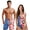 250th Anniversary Flag Eagle, variant on Couple Swimsuits Matching Set Blue Fish Camo Hunting Women's One Piece Ruffle Swimsuit Padded Monokini Men Swimming Trunks Surfing Board Shorts-M