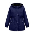 thumbnail image 4 of Girls Long Coat Fall Hooded Waterproo𝐟 Windproof Long Sleeve Kids Boys Zip up Rain Jacket Lightweight Outdoor Tactical Jacket, 4 of 5