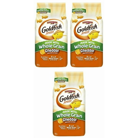 Goldfish Cheddar Crackers Made with Whole Grains, 180g (3 Pack)