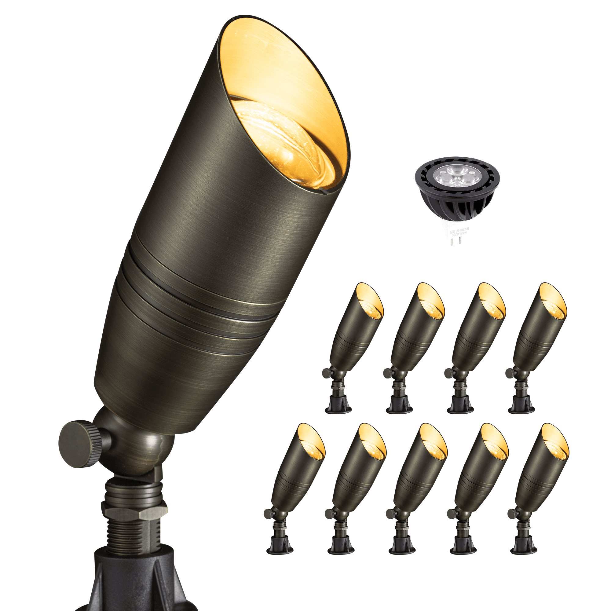 Gardenreet Solid Brass Landscape Spotlight,12V Low Voltage Uplight