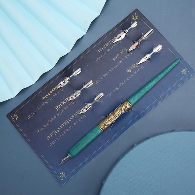 School Supplies Dip Pen, Wood Metal Smoothly Beautiful Innovative Calligraphy Pen, For English Calligraphy Practicing