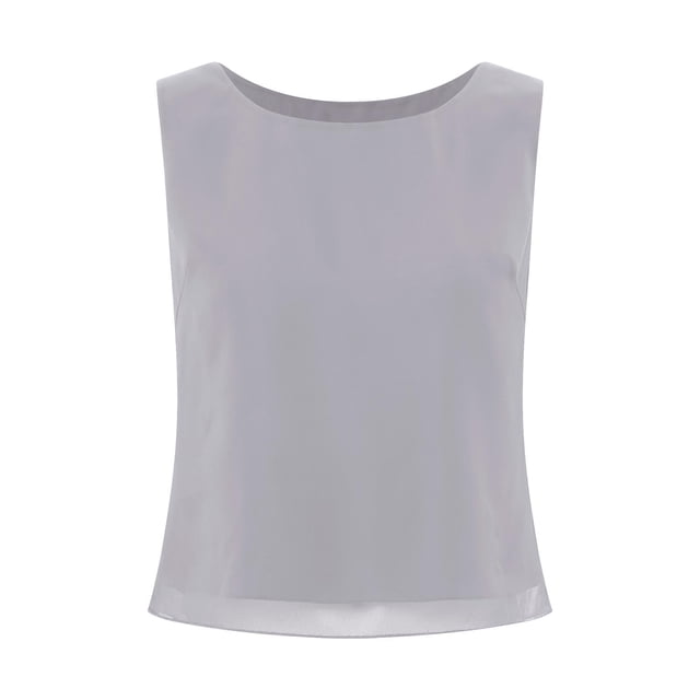 JanJean Débardeur Sans Manches Décontracté d'Été pour Femme, Léger en Mousseline, Camisole à Encolure Ronde, Gris, 3TG