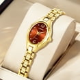 thumbnail image 5 of Women’s Quartz Watch Gold Stainless Steel , Small 21mm Dial, Black Mirror Face, Rhinestone Index, 3ATM Water Resistant, Slim Elegant Dress Watch, 5 of 9