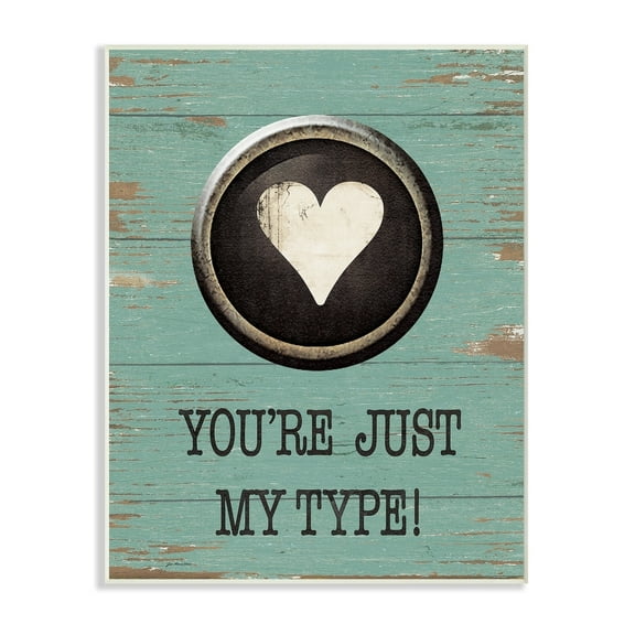 Stupell Just My Type Typewriter Key Heart Wall Plaque Art