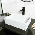 thumbnail image 6 of VIGO Montauk Modern White Matte Stone 18 in. L x 13 in. W x 5 in. H Rectangular Vessel Bathroom Sink, 6 of 9