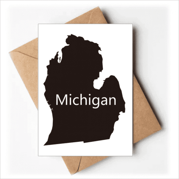 Michigan America USA Map Outline Greeting Cards You are Invited Invitations
