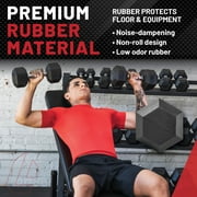 Lifeline Fitness Premium Rubber Hex Dumbbell, Black/Chrome, 75 lbs