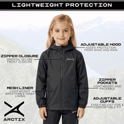 Arctix Kids Stream Rain Jacket, Black, Large