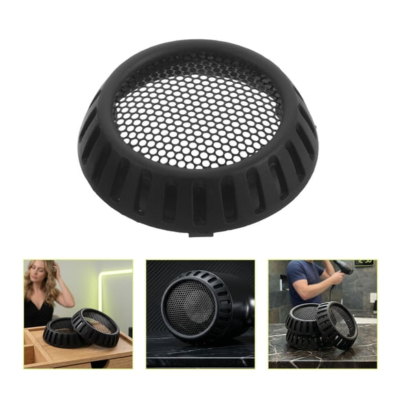 ibasenice 3Pcs Black Hair Dryer Rear Cover Replacement with Protective Mesh Filter for Salon and Home Use