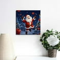 thumbnail image 3 of JRXY Framed Canvas Wall Art Merry Christmas Santa Claus Oil Painting 16x16in 20x20 in, 3 of 4