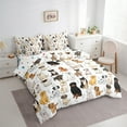 thumbnail image 2 of jejeloiu Pet Dogs Lover Bedding Comforter Set 7pcs,Golden Retriever Queen Bedding Sets,White Brown Queen Sheet Sets For Girls Boys,Breathable Bedroom Decor Reversible, 2 of 8