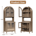 thumbnail image 2 of LAZZO 75" Tall Arched Pantry Cabinet with Accessible Storage & Innovative Drawer, Anti-Tipping Cupboard for Kitchen & Dining Room, Natural Wood Color, 2 of 8