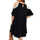 thumbnail image 3 of Vestido casual de verano con hombros descubiertos y manga corta con encaje y estampado Forgive para mujer Pompotops  ghjkhdj14490, 3 of 8