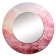 thumbnail image 2 of Designart "Horizon in Pink" Abstract Landscape Rund Mirror For Wall Decor - Large Pink Round Print Mirror - Round Modern Mirror 29" x 29" Inch - Wall Mounted Round Large Mirror, 2 of 5