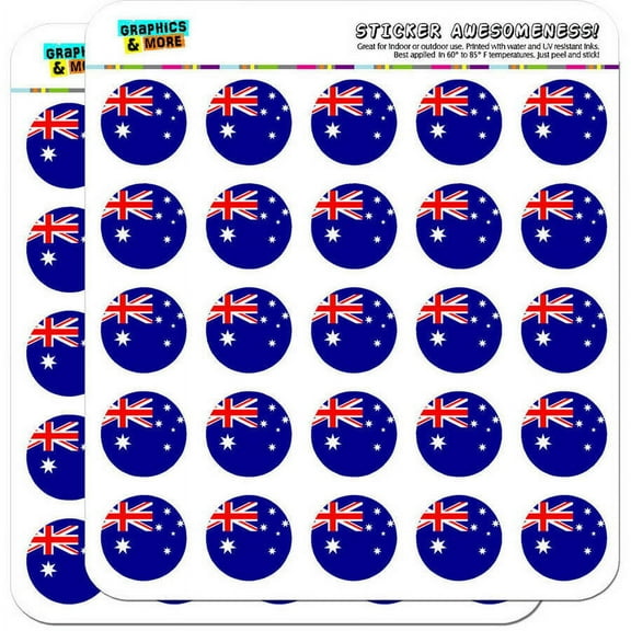 Australia National Country Flag 50 1" Planner Calendar Scrapbooking Crafting Stickers