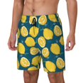 thumbnail image 2 of Uemuo Lemon Pattern Mens Swim Trunks Quick Dry Board Shorts with Mesh Lining, Stretch Beach Shorts Quick Dry No-Chafing Board Shorts-XX-Large, 2 of 9