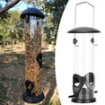 thumbnail image 5 of Bird Plastic Feeder, Transparent Tube Bird Feeder Bird Hanging Feeder Lid Waterproof Bird 2 Port Feeder  For Woodpeckers For Backyard For Garden For Songbirds, 5 of 8