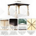 thumbnail image 4 of Outsunny 10' x 10' Outdoor Gazebo with Netting and Curtains, Patio Gazebo Canopy with 2-Tier Soft Top Roof and Steel Frame for Lawn, Garden, Backyard and Deck, 4 of 9