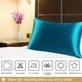 thumbnail image 6 of PiccoCasa 19 Momme Silk Pillowcase for Standard Size Pillow, Peacock Blue, 20"x26", 6 of 8