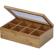 Oceanstar Bamboo Tea Box, Natural, 12 in. L x 7.5 in. W x 3.8 in. H, TB1323