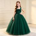 thumbnail image 2 of SJLDQY Flower Girls Maxi Dress Sleeveless Tulle Princess Dress Bridesmaid Wedding Pageant Party Formal Gowns, 2 of 6