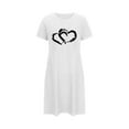 thumbnail image 1 of fheaev Chemises de Nuit pour Femmes Grande Taille Imprimé de la Saint-Valentin Chemise de Nuit Décontractée à Manches Courtes Robe de Sommeil Ample Confortable Pyjama Col Rond Chemises de Nuit Douce Tenue de Nuit, 1 of 2